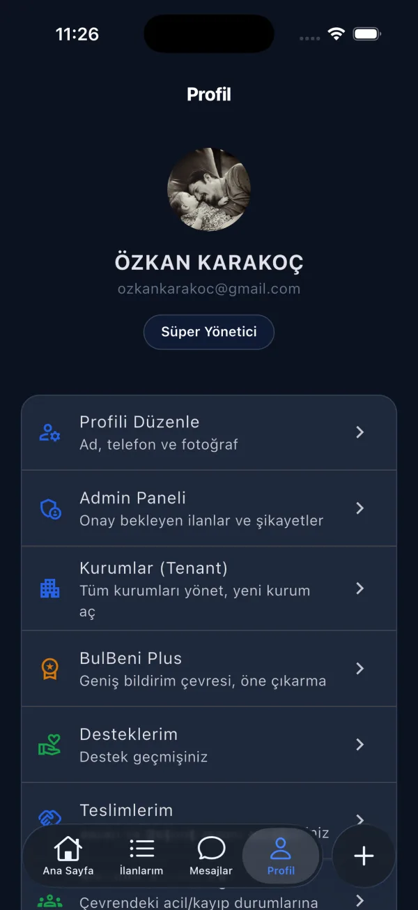 BulBeni uygulaması, Profil ekranı