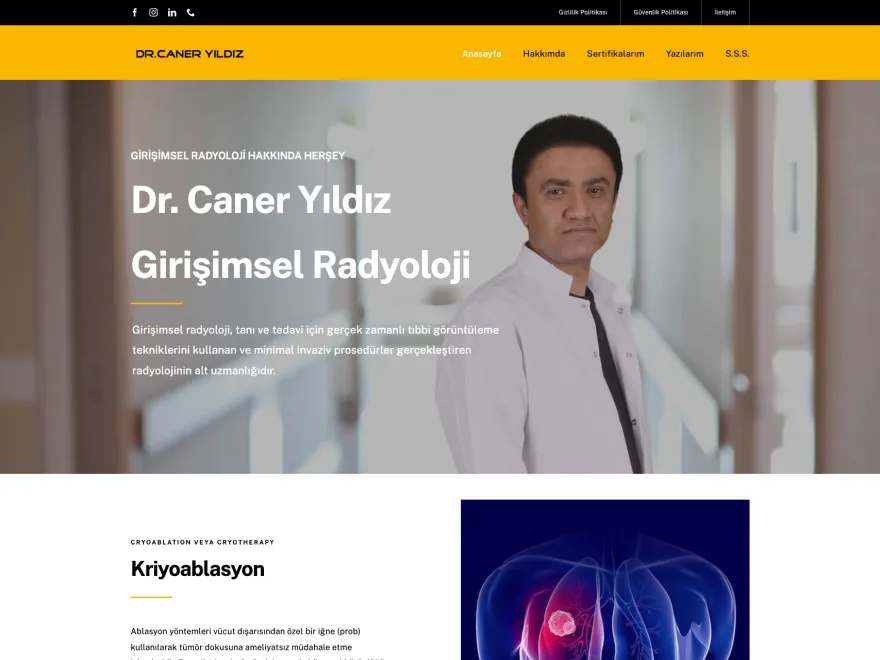 Dr. Caner Yıldız web sitesi ekran görüntüsü