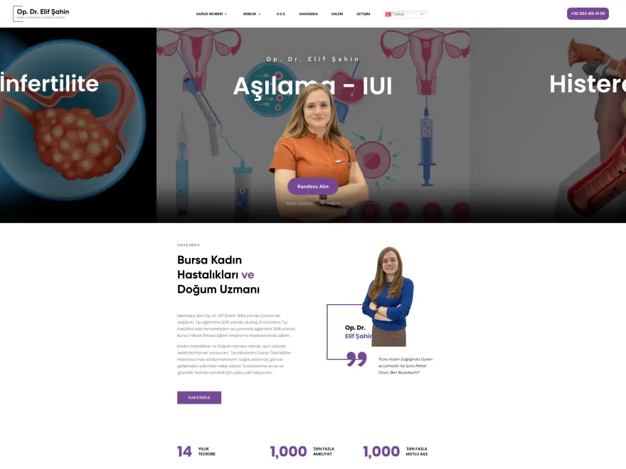 Dr. Elif Şahin web sitesi ekran görüntüsü