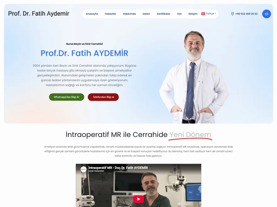 Dr. Fatih Aydemir web sitesi ekran görüntüsü