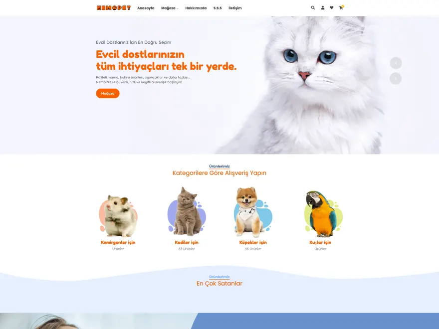 NemoPet web sitesi ekran görüntüsü